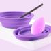Silicone Makeup Brush Cleaning Mat - Foldable Brush Cleaner Pad for Makeup Sponge, Powder Puff - Purple - Buy Online on GoSupps.com