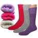 Diabetic socks for men diabetic socks for women Cozy socks -Super soft and Cushioned warm socks Comfortable thermal socks Medium Pink Lila & Gray