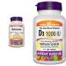 Webber Naturals Melatonin 3 mg 180 Quick Dissolve Tablets For Sleep Support Vegetarian & Vitamin D3 1000 IU 260 Tablets For Healthy Bones Teeth and the Maintenance of Good Health