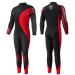 Yueta Mens Wetsuit 3MM Neoprene Full Body Diving Suit Front Zip Long Sleeve Keep Warm in Cold Water for Swimming Surfing Snorkeling Kayaking Large Red