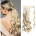 Wavy Ponytail Extension 23 Inch Synthetic Natural Curly Hairpiece Wrap Around Hair Extensions for Women Daily Use Blonde Wavy Hair Extensions - Buy Online on GoSupps.com