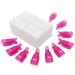 Jiulory Nail Polish Remover Clips Set 10 + 1000 PCS Soak Off Nail Gel Polish Remover Clip Caps 1000 PCS Lintfree Nail Wipes Cotton Pads Wraps for UV Gel Acrylic Nail Polish Removal (Rose Red)