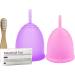 iLuna Menstrual Cup - Medical-Grade Silicone 2 Sizes & Cleansing Brush | Ideal for Daily Use - Buy Online on GoSupps.com
