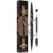 Hellokiss Liquid Eyebrow Pen Curved Brow Pen Trailott Eyebrow Pen 3D Microblading Eyebrow Pencil Upgraded Waterproof with 4-Fork-Tip Precise Brush-Tip 2-in-1 Microblading Eyebrow Pencil (04#)