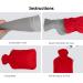 Hot Water Bottle Cover 2 Pack - Fluffy Coral Fleece for 2L Bottles in Grey & Red - Anstore - Buy Online on GoSupps.com
