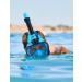 Full Face Snorkel Mask for Adults - Anti-Fog Diving Gear with Safety Breathing System and 180 Panoramic View - Blue S/M - Buy Online on GoSupps.com