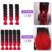 Aomig Braids Extensions - 24 Strands Artificial Hair for Box Braids | Black & Burgundy Red Braiding Hair - Buy Online on GoSupps.com