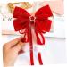 minkissy Hairpin Hair Bow for Women Bow Barrettes Women Bowknot Barrette Satin Bow Hair Barrette Hair Accessories for Girls Red Christmas Bow Bows for Women Child Princess Metal Headband - Buy Online on GoSupps.com