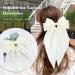 Cinaci 4 Pieces Large Big Oversized Satin Hair Bows with Long Tail French Barrettes Hair Clips Accessories for Women Girls Teens White Ivory Khaki Black - Buy Online on GoSupps.com