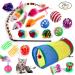 Wefine 20 Pcs Cat Toys for Indoor Kitten Collapsible Cat Tunnel for Indoor Cat Interactive Cat Feather Wand Ball Spring Mice Toy for Cat Puppy Kitty Kitten 20pcs Rainbow - Buy Online on GoSupps.com