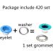 Honkoolly 420 Set 3mm Metal Eyelets - Mixed Colors Round Grommets for Crafting - 30 Sets/Colors - Buy Online on GoSupps.com