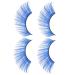 minkissy 2 Pairs Blue Long Eyelashes Halloween Artificial Eyelashes Dramatic Long Lashes Eyelashes with Color Nature Fluffy Long Lashes Cosplay Eyelashes False Eyelashes 3d Lengthen