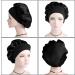 2 Pack Satin Bonnet Night Sleep Caps with Wide Elastic Band Silk Hair Wrap for Sleeping Soft Sleeping Head Cover Sleeping Hat for Women and Girls Curly Hair (Black) - Buy Online on GoSupps.com