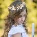 Campsis Wedding Pearl Flower Girl Headpiece Gold Starfish Leaves Princess Girl Headband for Communion Alloy Seashells Wedding Hair Accessories Prom Birthday for Women Girls