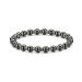 Magnetic bracelet for men and women hematite bracelet 6/8/10mm improves sleep relieves joint pain eliminates static electricity (green 6mm)
