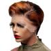 CUSROS Fashion Hair Wig Cosplay Wig Hair Wigs Women Dyed Lace Short Straight Synthetic Wig Hairpiece for Party Black + Brown One Size