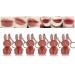 Lip Glaze Keychain Lip Gloss Girls Super Cute Bunny Lip Clay Portable Matte Velvet Lipstick 6Pcs