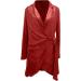 Hanxiulin Ladies Winter Glitter Dress | Sexy V-Neck Bodycon Party Dress in Watermelon Red - XXL - Buy Online on GoSupps.com