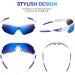 Polarized Sports Sunglasses - Bea CooL TAC Glasses for Baseball, Cycling, Running - White Blue - Buy Online on GoSupps.com