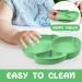 Vicloon Baby Suction Plate with Spoon and Fork - Non Slip Silicone Plate for Toddler Self Feeding - Green - Buy Online on GoSupps.com