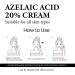 20% Azelaic Acid Serum Cream Azelaic Acid Cream Face Serum Skin Care Beauty with Niacinamide & Vitamin C Reduces Blackheads Acne Rosacea - Buy Online on GoSupps.com