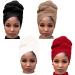 CLSHES Headwraps for Black Women 4 Pieces Stretch Jersey Head Wrap Knit Turban Urban Hairband Scarf Fashion Headband Super Soft Hair Wraps for Women (4pcs-Black White Camel Wine Red)
