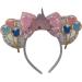Iconic Disney Castle Display Mouse Inspired White Alice Headband With Big 5" Sequin Top Bow Handmade - Buy Online on GoSupps.com