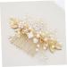 DOITOOL Tiara Crystal Headpiece Pearl Hair Comb Rhinestone Comb Bridal Headwear Flower Hair Jewelry Bride Alloy Hair Accessories - Buy Online on GoSupps.com