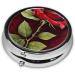 Gothic Rose Mini Round Pill Box | 3 Compartment Travel Organizer | Portable Medicine Case for Home & Office - Buy Online on GoSupps.com