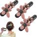 Retro Flower Duckbill Straight Clips Elegant Flower Flat Strong Hold Matte Claw Hair Clips Flower Flat Hair Clips Matte (3pc-F 11.5CM) 3pc-f 11.5CM