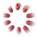 Sethexy Pink Sparkle Gradient Oval Medium Fake Nails - 24 Piece Acrylic Nail Tips & Ruby Earrings | International Shipping Available - Buy Online on GoSupps.com