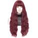 FVCENT 27-Inch Burgundy Curly Synthetic Wig with Bangs for Women & Girls - Charming & Stylish - Buy Online on GoSupps.com