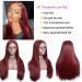 24 Inch Red 99J Straight Lace Front Wig Brazilian Virgin Human Hair for Black Women - Buy Online on GoSupps.com