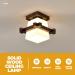 Hemobllo Solid Wood Ceiling Lamp Ceiling Hanging Light Hanging Lamp Pendant Light LED Wall Lamp Coffee Glass - Buy Online on GoSupps.com