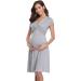 Women's Breastfeeding Nightdress Maternity Nursing Nightgown - Grey XL - Buy Online on GoSupps.com