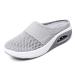 HAMTRED Womens Air Cushion Slip-On Walking Shoes Orthopedic Diabetic SlippersWalking Shoes Breathable with Arch Support Knit Comfort Slippers 9 Wide Light Gray