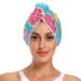 Rainbow Fruit Blue Hair Towel 2 Pack Super Absorbent Hair Drying Towel Quick Dry Hair Turbans Head Towel with Button Twisty Wrap for Women Girls