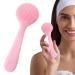 Uitseld Silicone Face Wash Brush | Silicone Manual Facial Cleansing Brush | Face Scrub Brush Soft Silicone Skin Scrubbers Deep Cleaning Skin Care for Women Pink