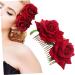Beaupretty Hair Accessory for Women Barrettes for Women Hair Combs for Women Rose Hair Comb Rose Hair Clip Flower Hair Comb Fork Comb Hairpin Hair Accessories Red Headgear - Buy Online on GoSupps.com