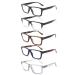 Yuluki 5 Pack Reading Glasses Blue Light Blocking for Men Women,Square Frame Computer Readers with Comfort Spring Hings,Anti Glare/Eyestrain 1.25 5 Pack Mix 1.25 x