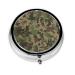 Green camo Portable Round Pill Box - Lightweight and Moisture-Proof Perfect for Organizing Vitamins Green Camo One Size