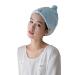 Yuyi hair towel quick drying turban wrap cloth for women and girls anti-frizz and microfiber ultra absorbent hair dryer towels hood light for long and thick hair (color: blue)