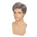 Swiking Men's Short Grey Synthetic Wig - Straight Natural Cosplay Hair for Daily Wear | Male Guy Full Replacement Wig - Buy Online on GoSupps.com