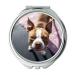 Mirror Compact Mirror Boston Terrier Pup Boston Puppy Small Face Young pocket mirror portable mirror