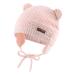 XIAOHAWANG Baby Earflap Beanie Hat Soft Baby Boy Knit Beanies Cute Bear Infant Toddler Girl Hats Autumn Winter 6-18 Months Pink