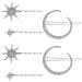 FRCOLOR 2 Sets Hair Clip Set Moon and Star Bobby Pins Bridal Hairpins Rhinestone Hair Rhinestone Barrettes for Women Star Clips Bridal Creative Headwear Woman Hair Fork Alloy Diamond