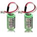 2 Pack 3V 1000mAh CJ1W-BAT01 Battery CR14250SE-R Battery for CJ1M CP1H CP1L CJ1W-BAT01 PLC Battery Green