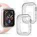 2 Pack Goton Compatible iWatch Apple Watch Bumper Case 40mm SE / Series 6 / 5 / 4 (No Screen Protector) Soft TPU Shockproof Edge Case Cover Bumper Protector (Clear and Clear 40mm) Clear + Clear 40mm
