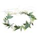 Merroyal Green Flower Crown Eucalyptus Crown Leaf Floral Crown Boho Wedding (Green)