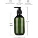 YEBeauty 10oz Pump Bottle Dispenser 2-Pack - Refillable Soap Shampoo Dispenser for Kitchen & Bathroom - Green 300ml - Buy Online on GoSupps.com